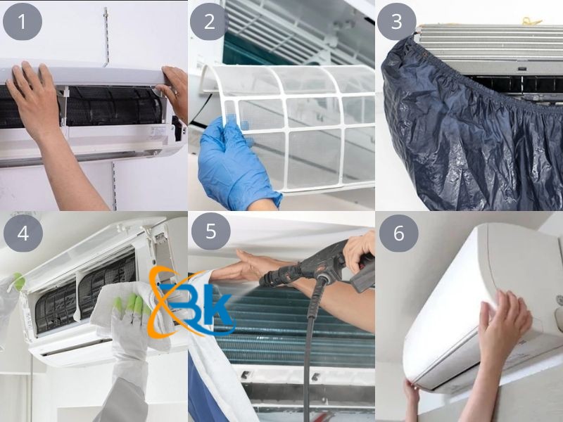 Vệ sinh từng bộ phận của dàn lạnh và phơi khô